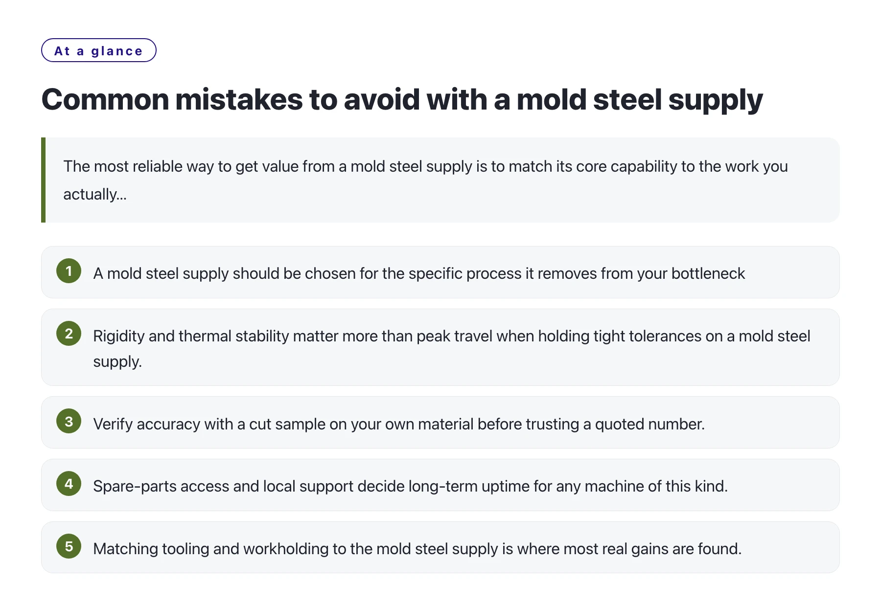Common mistakes to avoid with a mold steel supply——全文要点速览